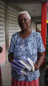 elder woman receiving meals